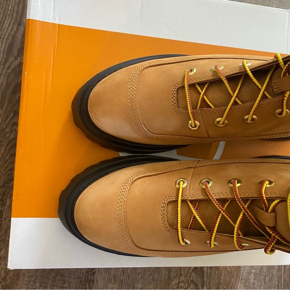 Timberland Boots Women Size 9.5 Timberland Sky Wheat Tan 6in Lace Up Platform - Picture 3 of 8